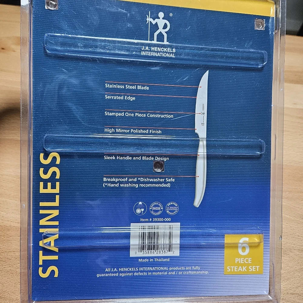 J.A. Henckels Stainless Steel Serrated Blade 6-PC Steak Knife Set
